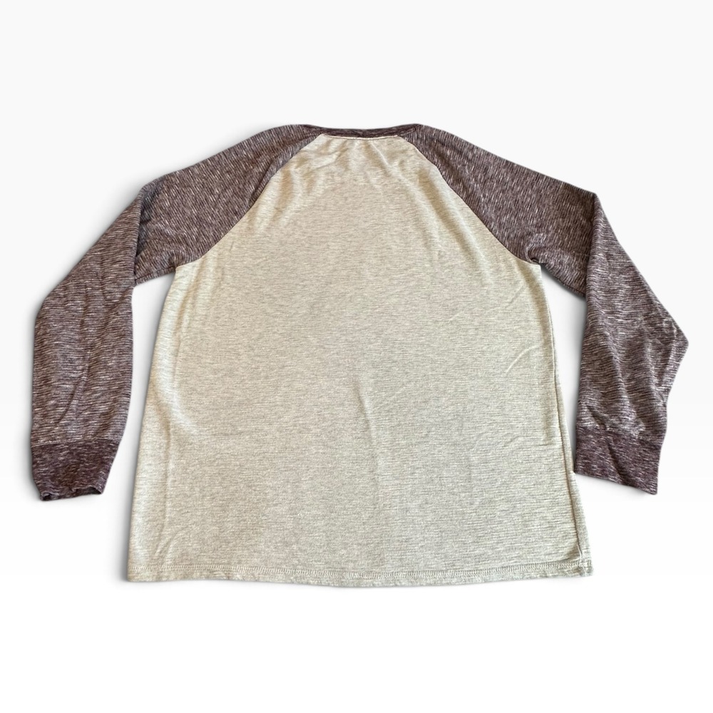 Arizona Baseball Tee Mens XL Gray Burgundy Raglan Long Sleeve Shirt - Picture 7 of 8